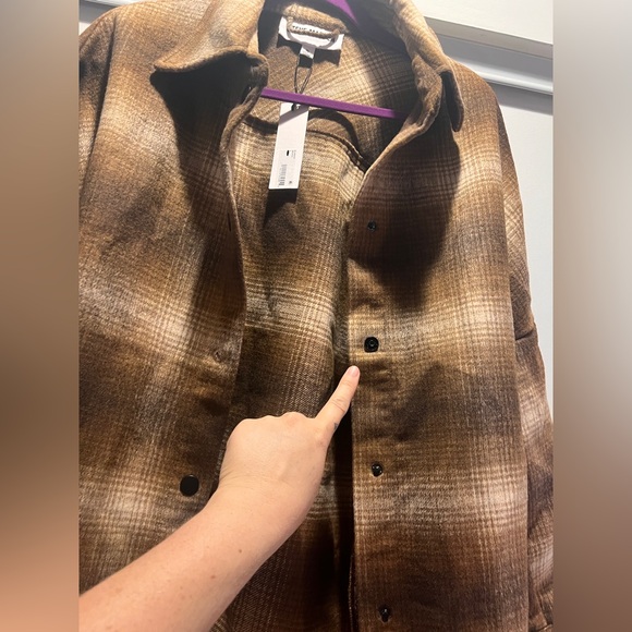 Steve Madden Jacket Flannel Small Oversized Fringe Read Description New With Tag - Picture 8 of 10